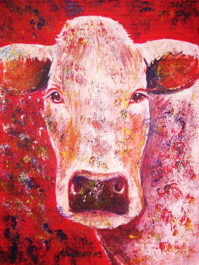 Cow Painting - Cow by Anastasis  Anastasi