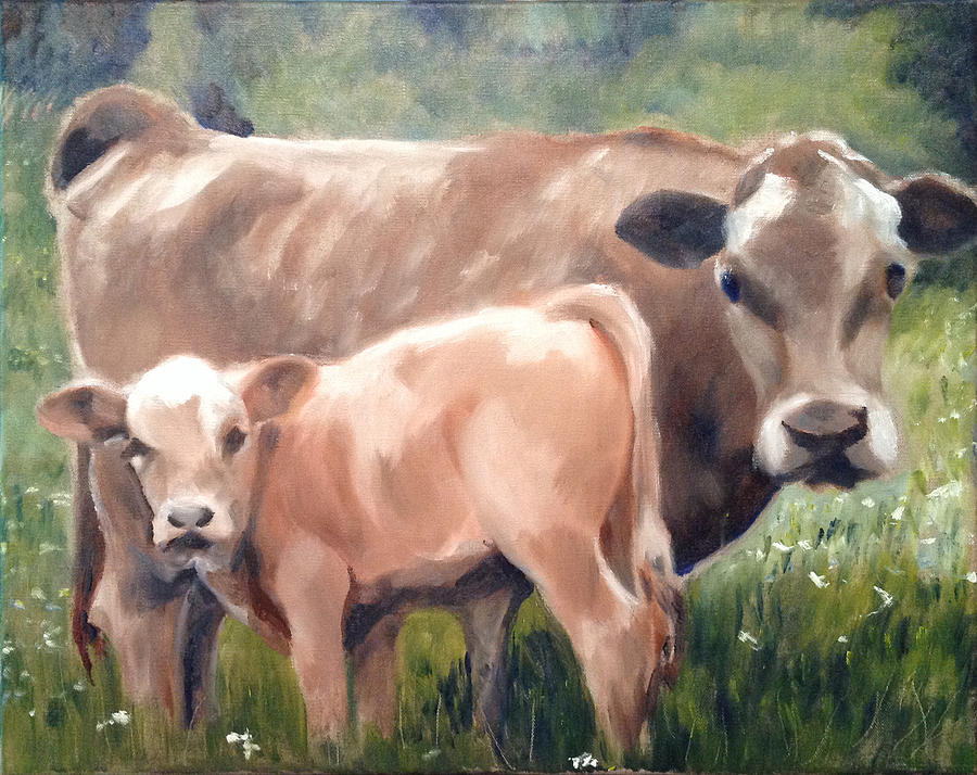 Cow and Calf 1 by Mary Marin