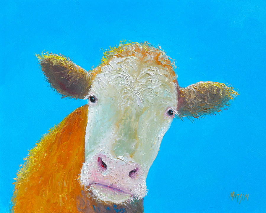 Cow Art for the Kitchen Painting by Jan Matson