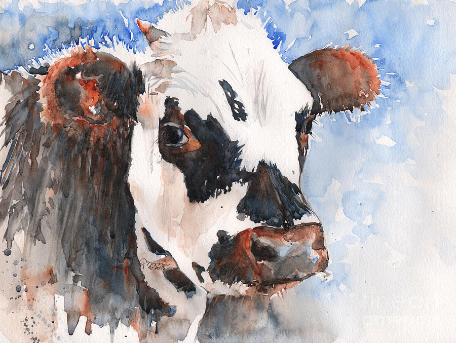 Wildlife Painting - Cow by Claudia Hafner