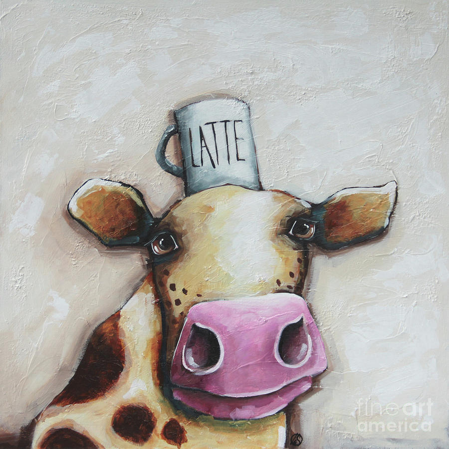 Cow Latte Painting by Lucia Stewart
