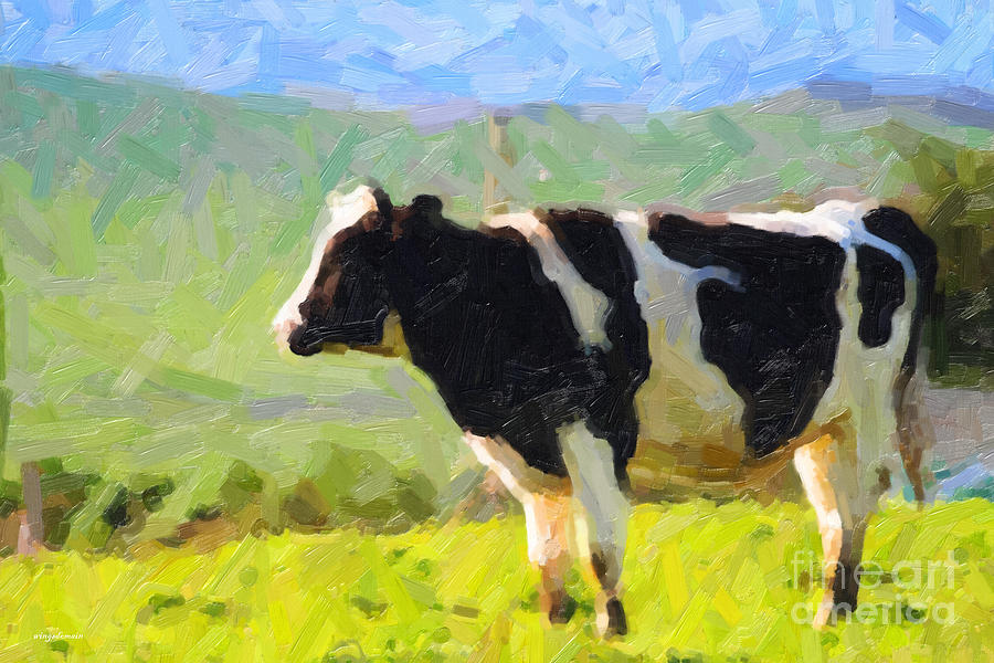 Cow On A Hill Photograph by Wingsdomain Art and Photography