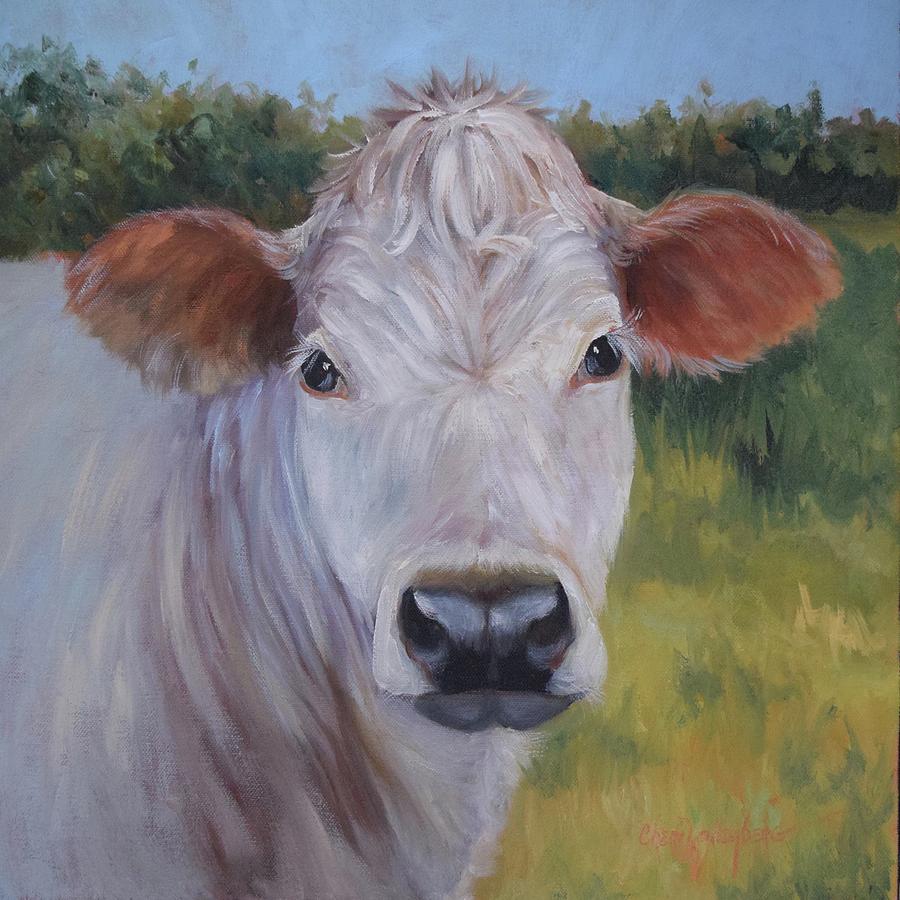Cow Painting Ms Ivory Painting by Cheri Wollenberg