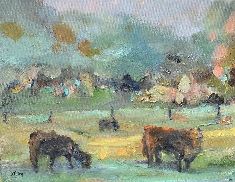 Cow Pasture Painting by Donna Tuten
