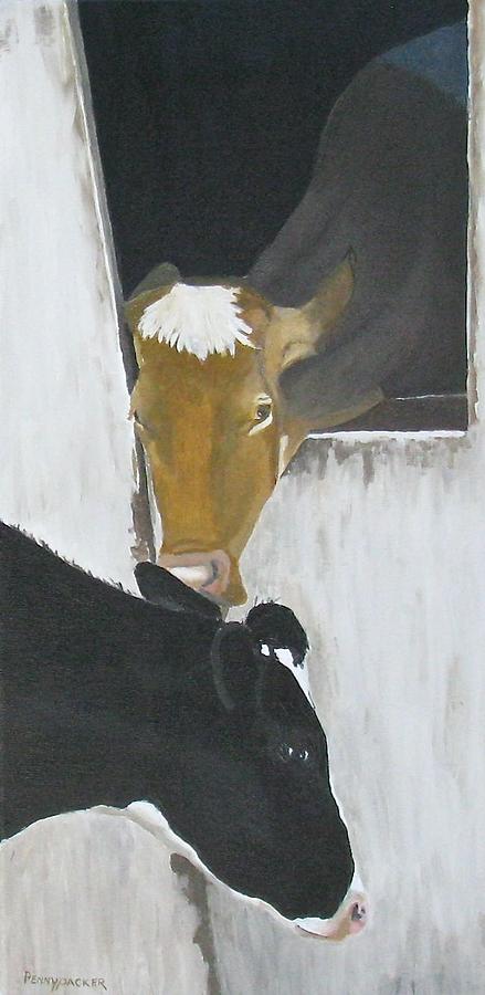 Cow Talk Painting by Barb Pennypacker