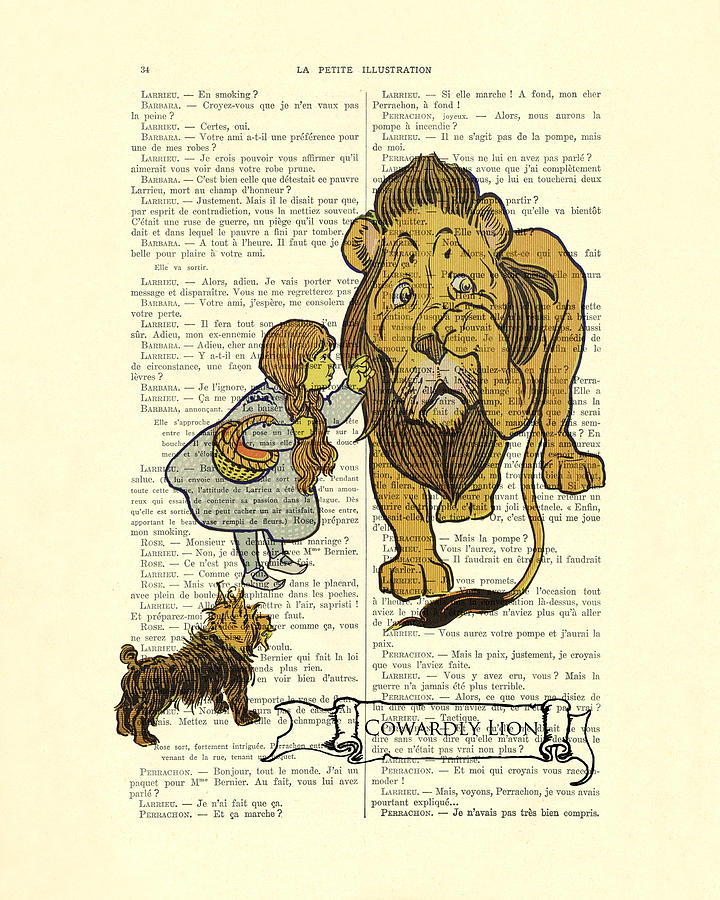 Cowardly Lion, The Wizard Of Oz Scene Digital Art by Madame Memento