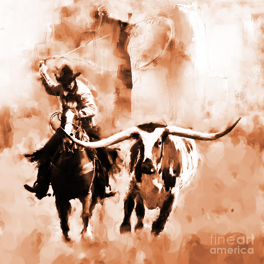 Cowboy-09889a Painting by Gull G