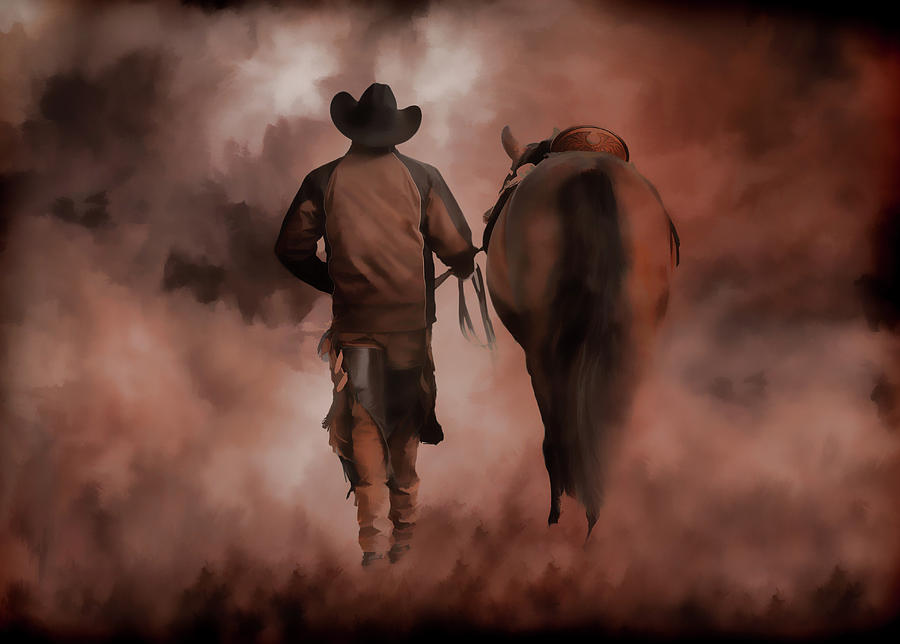 Cowboy And Horse Coming Home IV Photograph by Athena Mckinzie