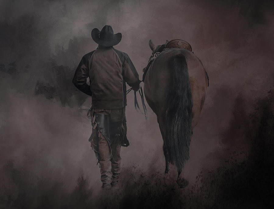 Cowboy And Horse Going Home Photograph by Athena Mckinzie | Fine Art ...