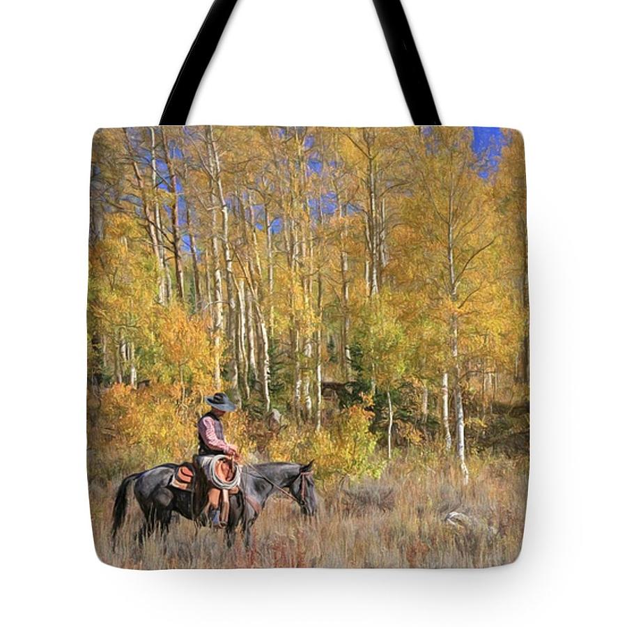 Cowboy At Work - tote Photograph by Donna Kennedy