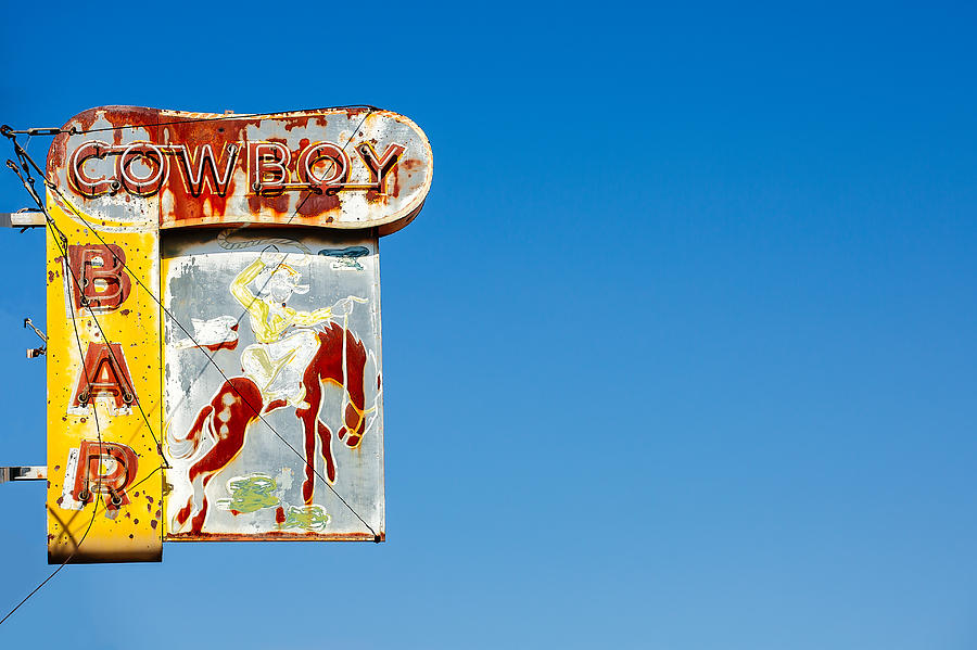 Vintage Photograph - Cowboy Bar by Todd Klassy