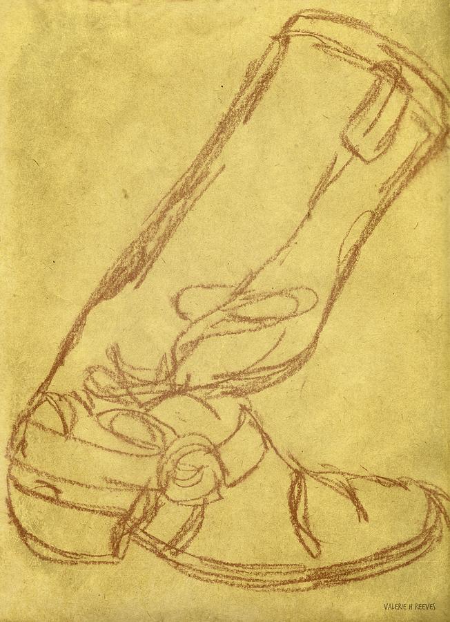 Cowboy Boot Drawing by Valerie Reeves