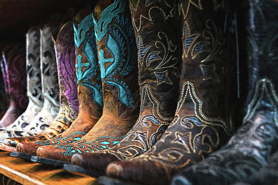 Cowboy Boots Buy One Get Two Free Painting Photograph by Carol Montoya ...