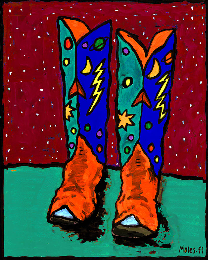 Cowboy Boots Painting by Dale Moses