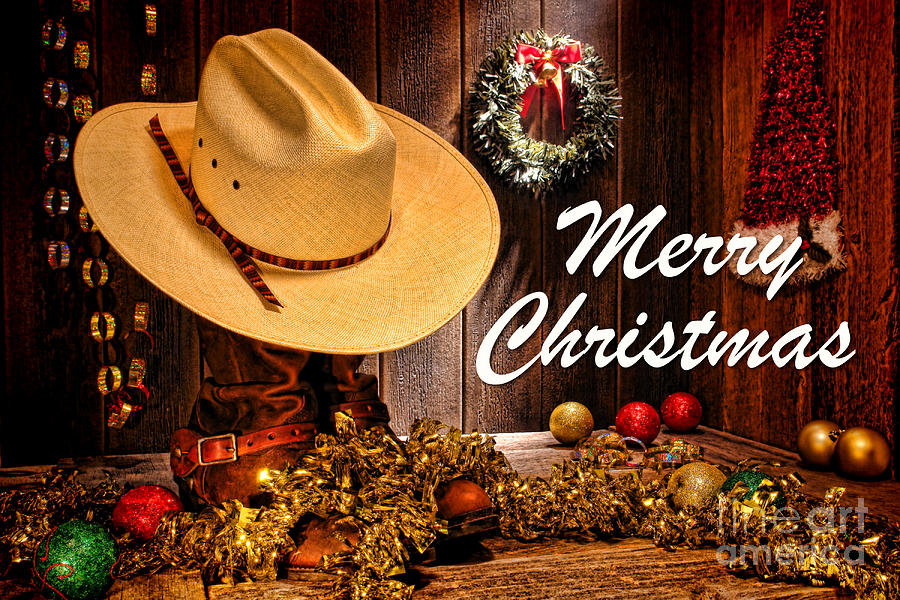 Cowboy Christmas Party - Merry Christmas Photograph by Olivier Le Queinec