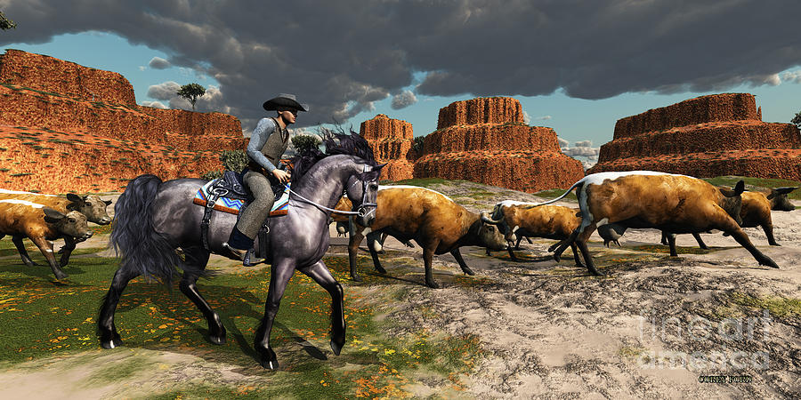 Cowboy Painting by Corey Ford