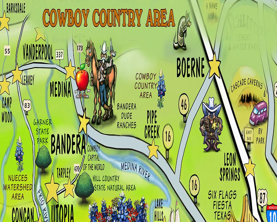 Cowboy Country Area Digital Art by Kevin Middleton
