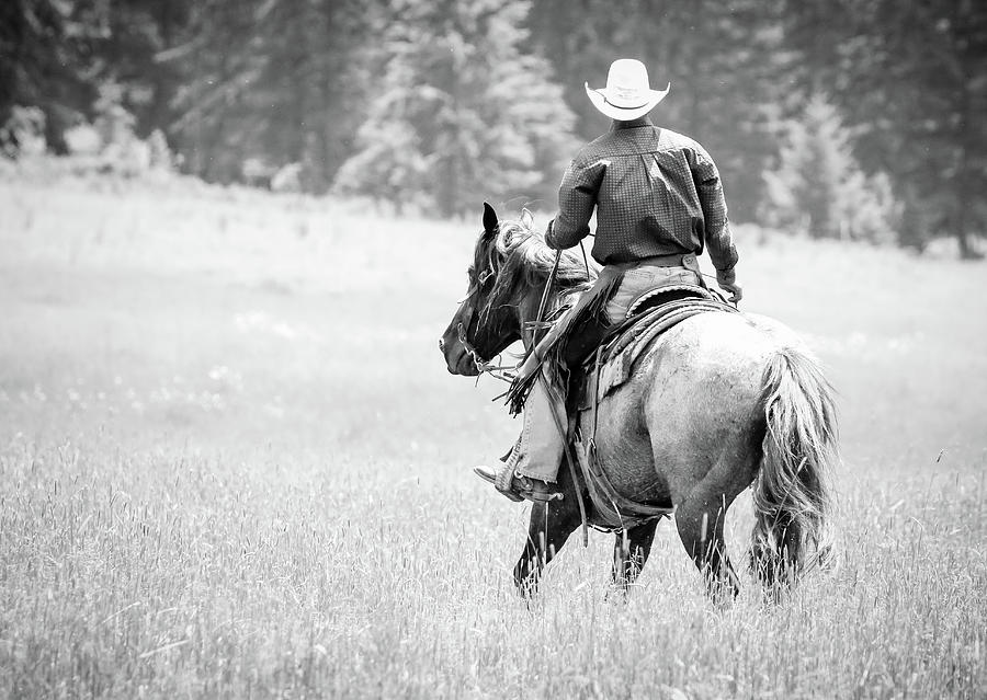 Cowboy Country BW Photograph by Athena Mckinzie