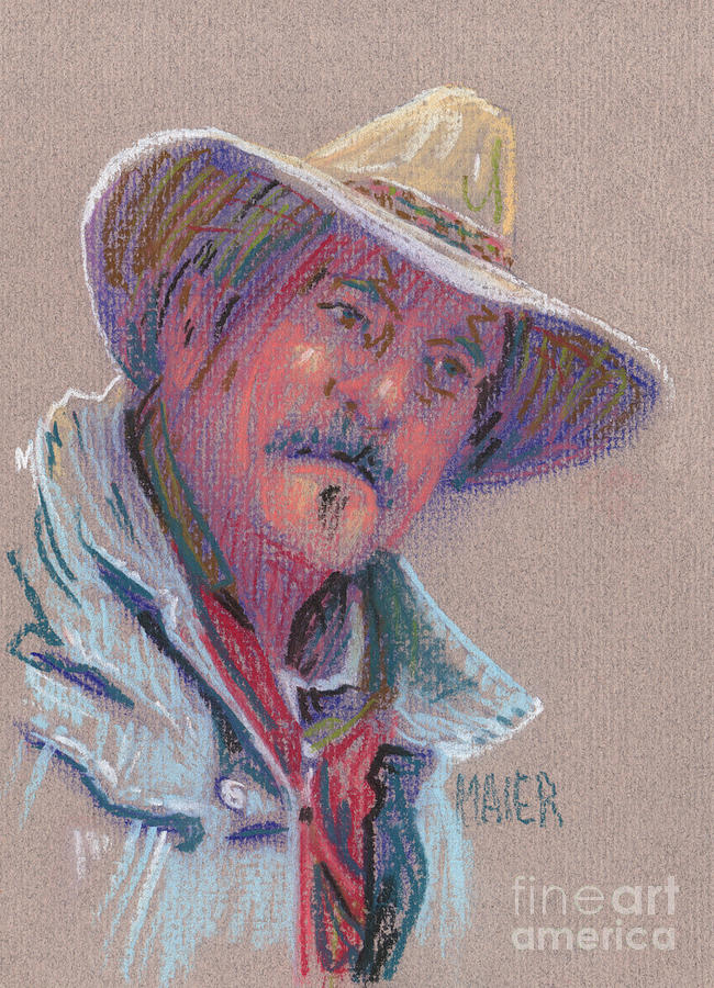 Cowboy Drawing by Donald Maier