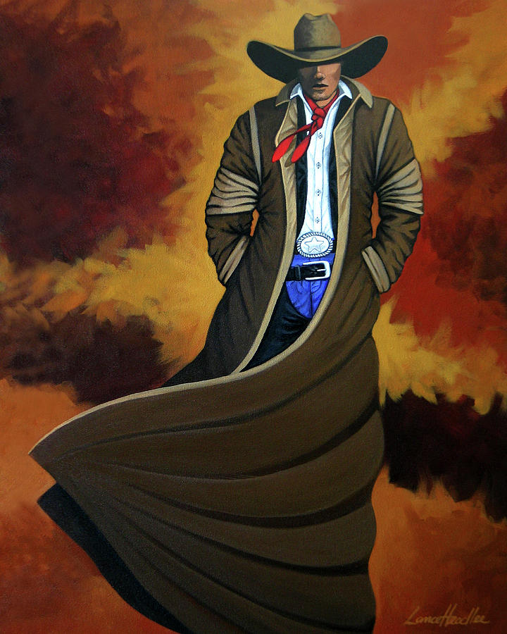 Cowboy Dust Painting by Lance Headlee