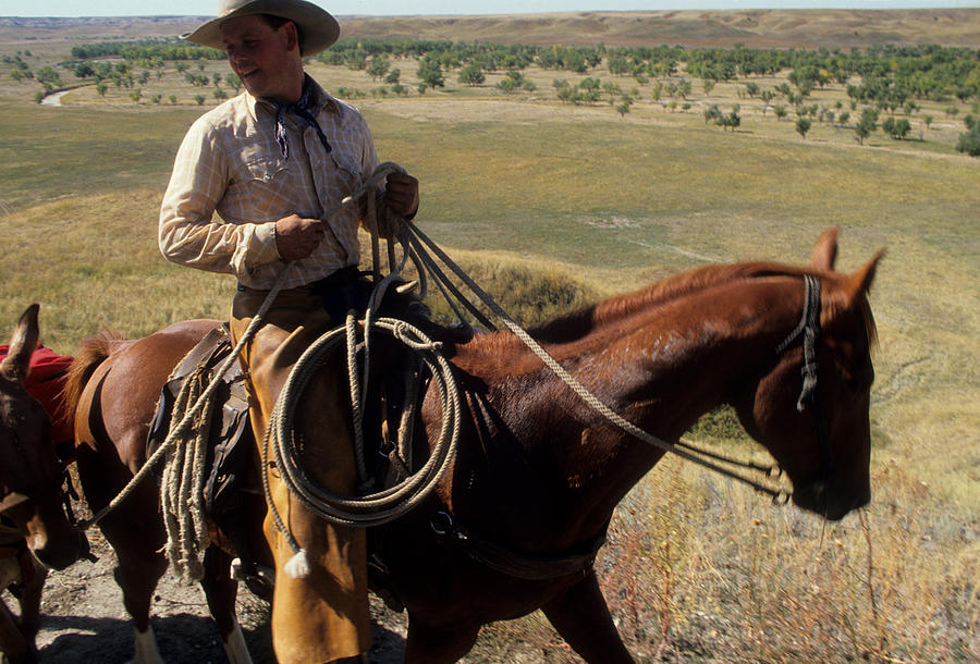Cowboy In Montana Photograph