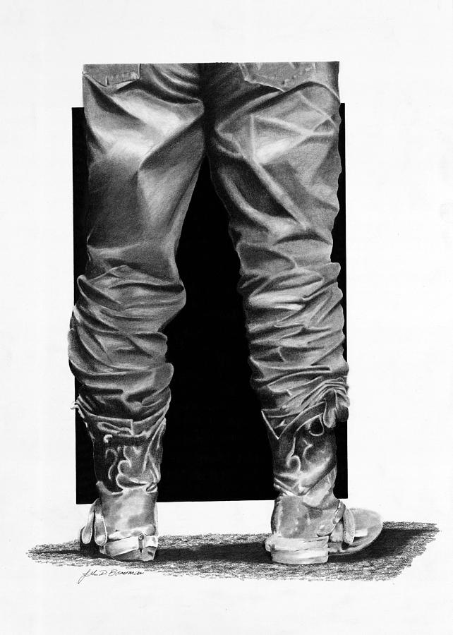 lidelse Indgang syreindhold Cowboy Jeans Drawing by John Bowman - Fine Art America