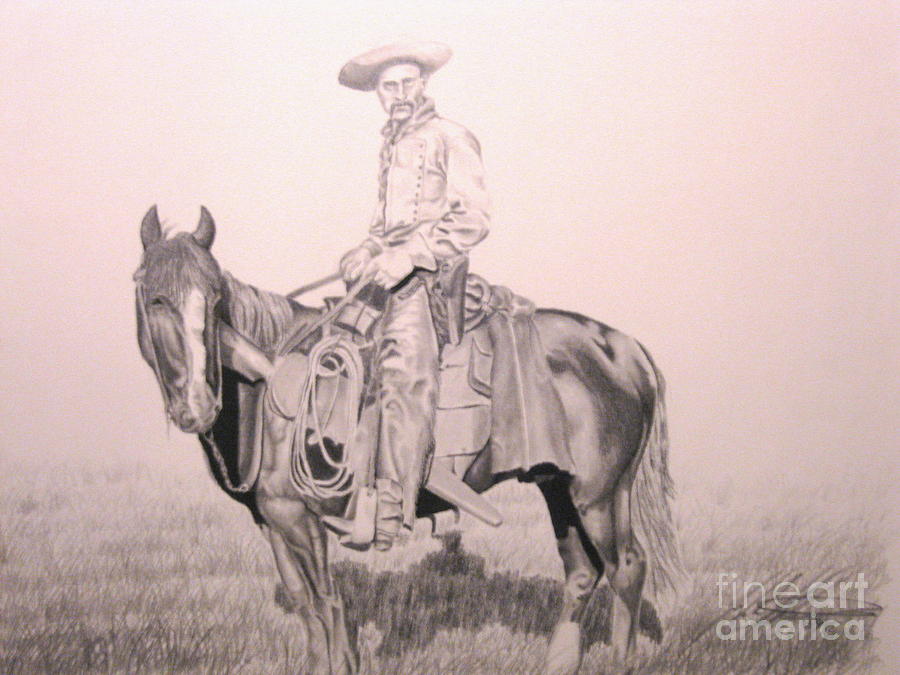 Cowboy Drawing by John Huntsman