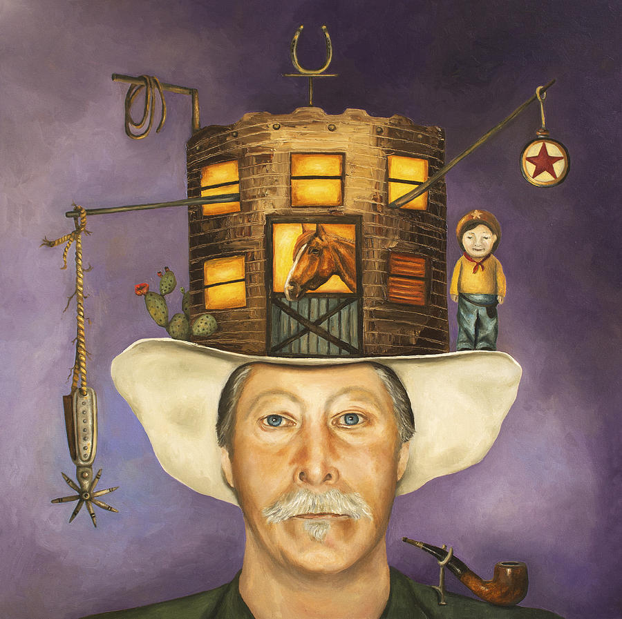 Santa Fe Painting - Cowboy Karl by Leah Saulnier The Painting Maniac