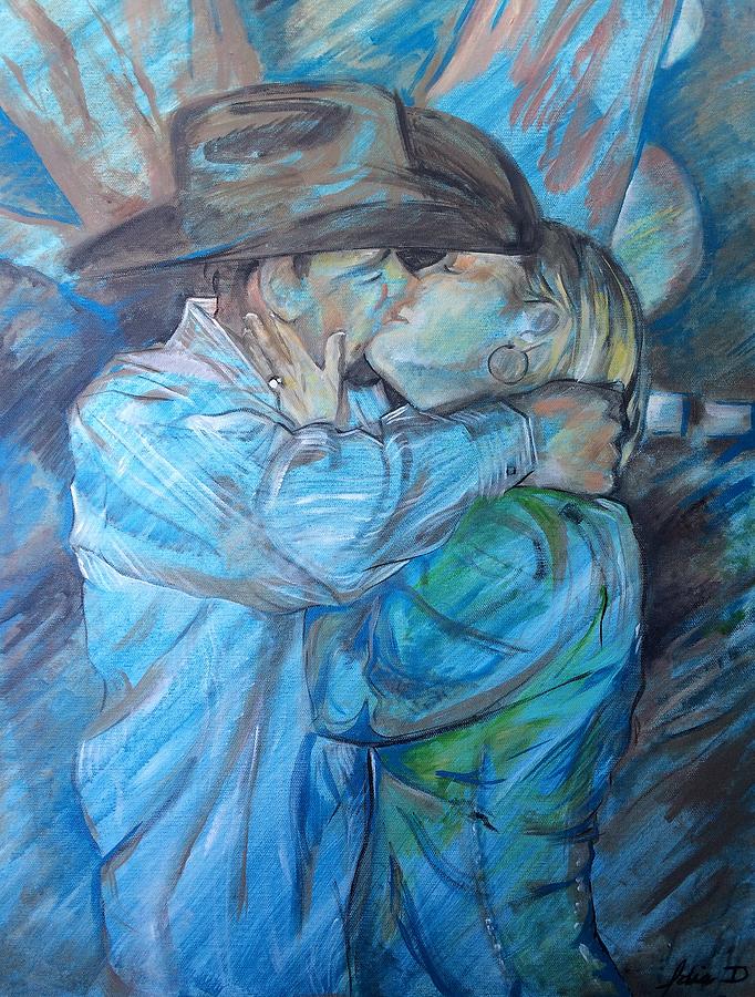 Cowboy Painting - Cowboy Kiss by Idie Karr