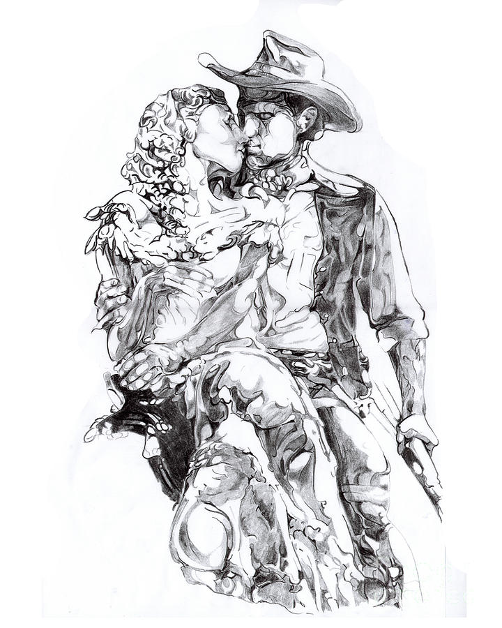 Cowboy Drawing by Mike Massengale