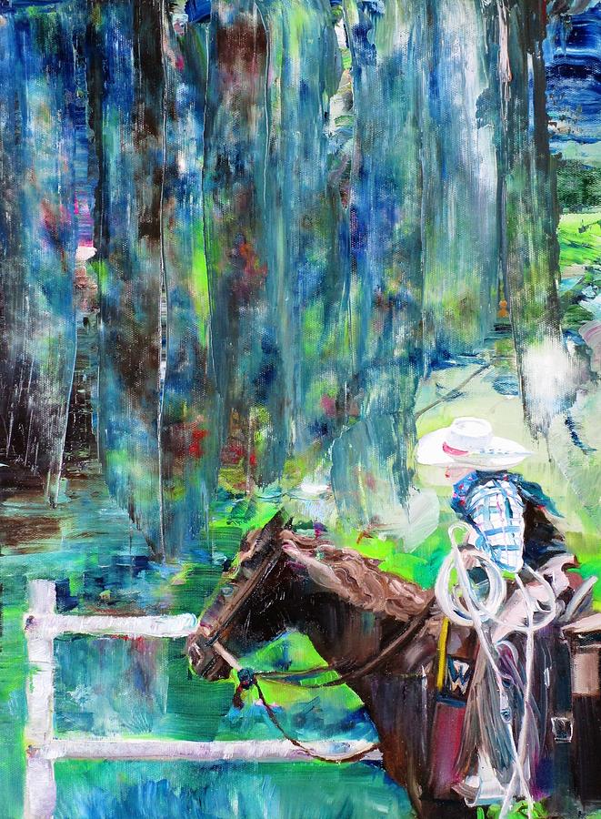 Cowboy Nature Painting by Fabrizio Cassetta