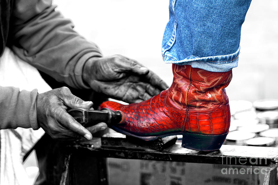 Cowboy Needs a Shoeshine in New Orleans Photograph by John Rizzuto