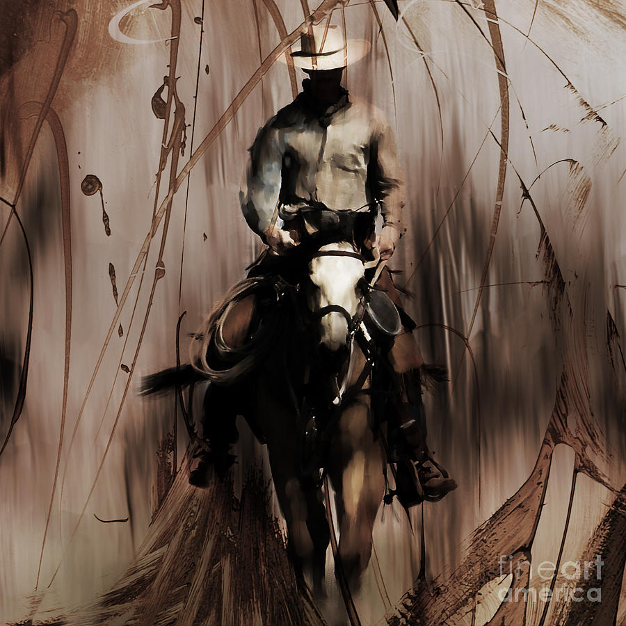 Cowboy Ride  Painting by Gull G