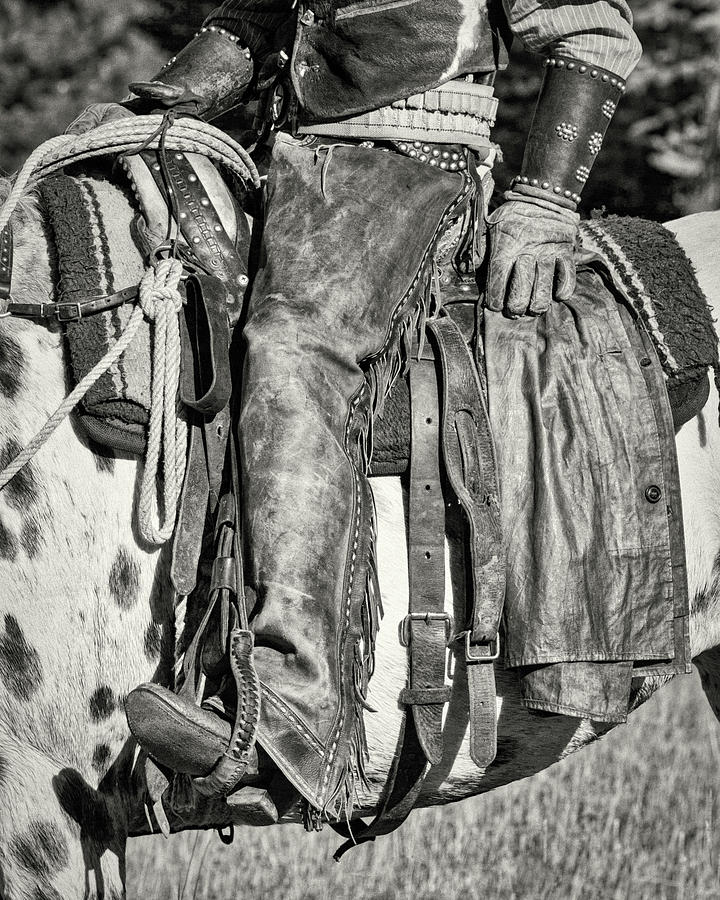 Cowboy Rider bw Photograph by Jerry Fornarotto