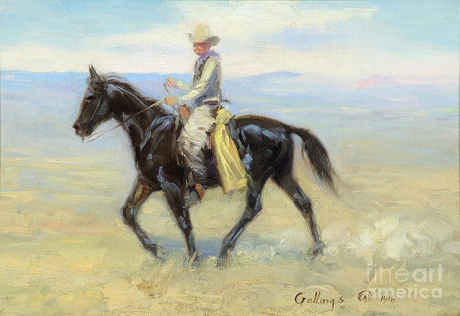 Cowboy Riding the Range Painting by Celestial Images