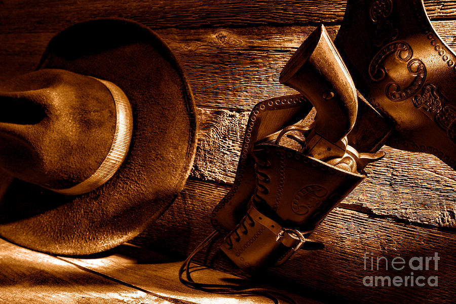 Cowboy Safety - Sepia Photograph By Olivier Le Queinec - Fine Art America