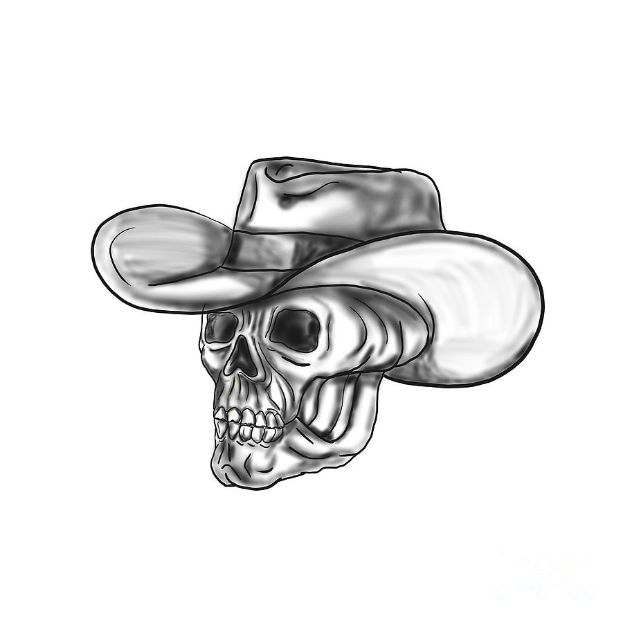 Cowboy Skull Tattoo Digital Art by Aloysius Patrimonio - Pixels