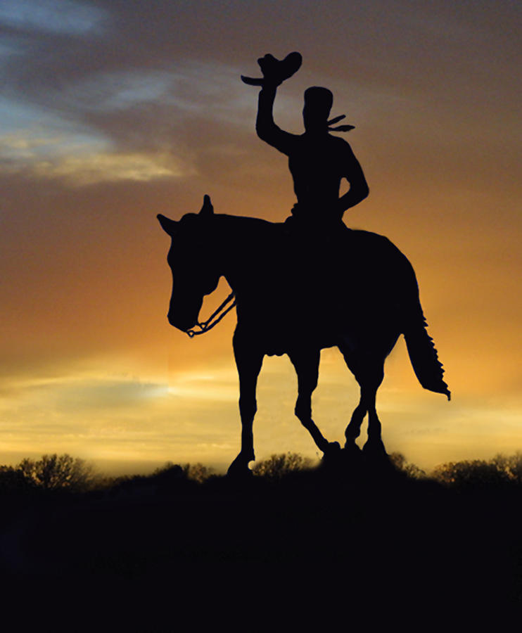 Cowboy Slilouette Photograph by Linda Phelps