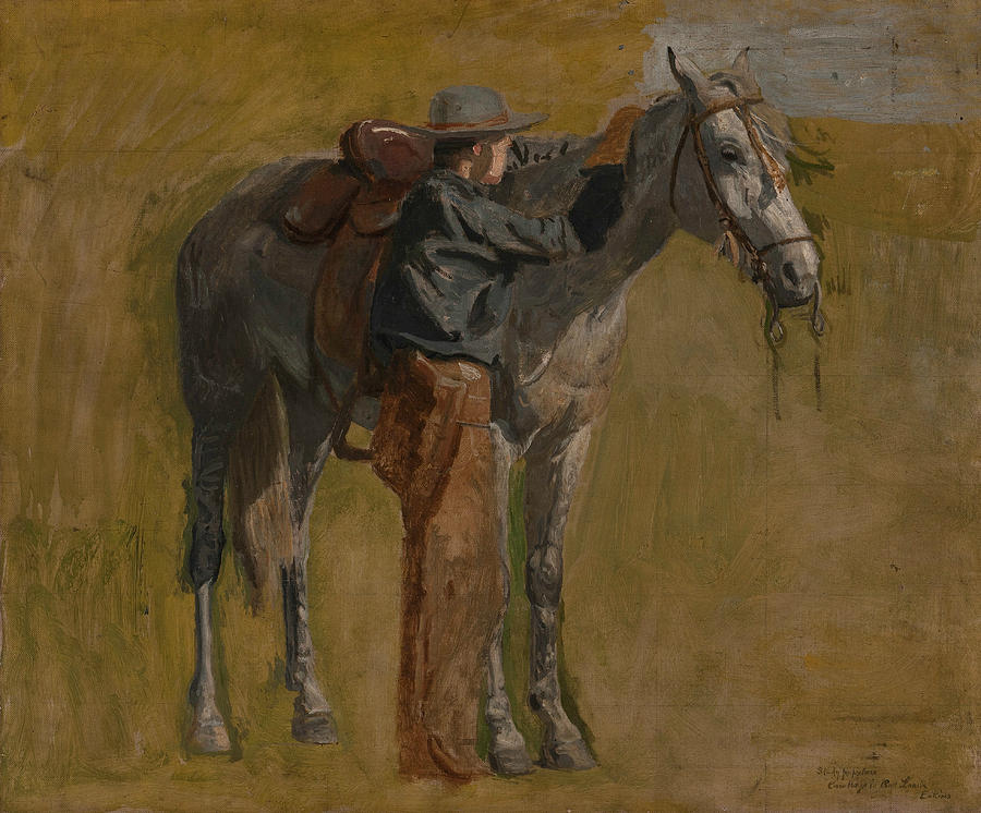 Cowboy - Study for Cowboys in the Badlands Painting by Thomas Eakins