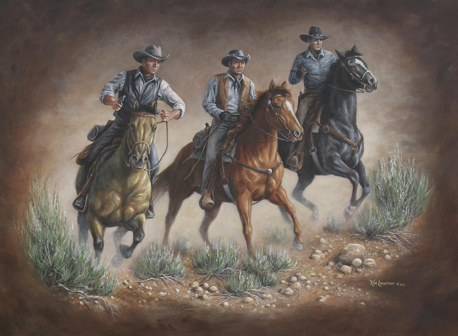 Cowboys Painting by Kim Lockman