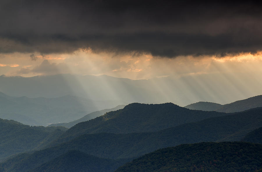 Cowee Mountain Light Rays Photograph by Derek Thornton
