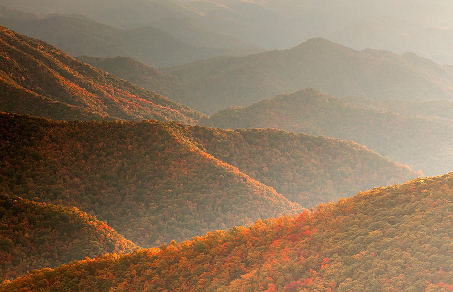 Fall at Cowee Mountain Overlook Photograph by Derek Thornton