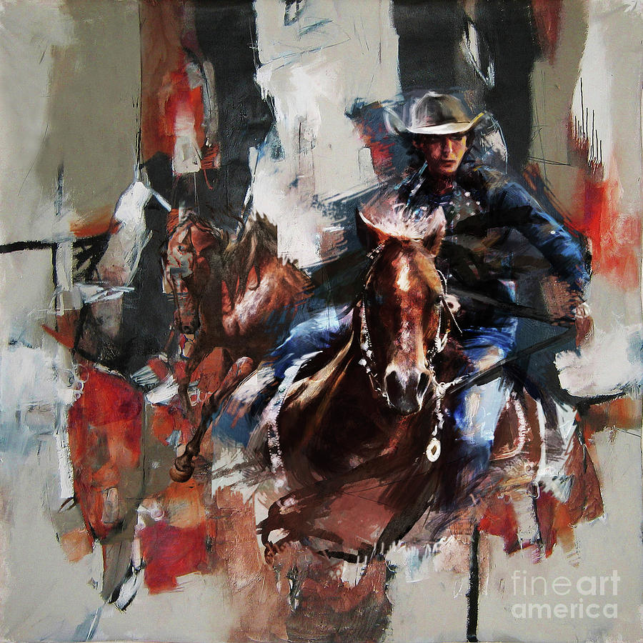 Cowgirl 87U Painting by Gull G