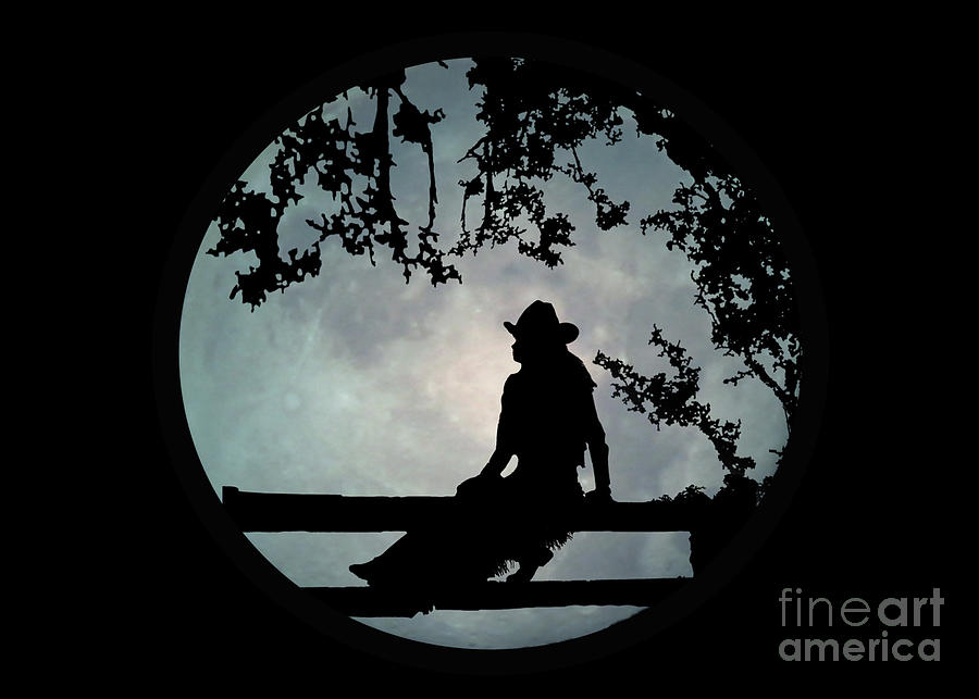 Cowgirl and Moon Photograph by Stephanie Laird