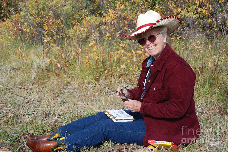 Cowgirl Photograph - Cowgirl Artist by Jim Goodman