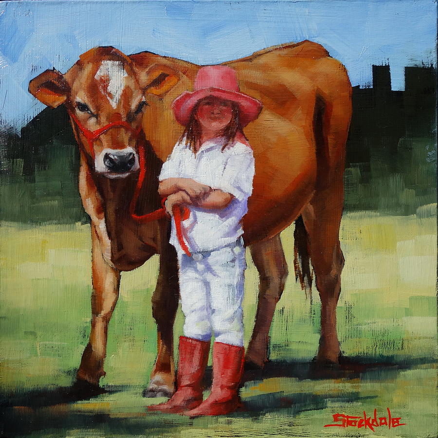 Cowgirl Besties Painting by Margaret Stockdale