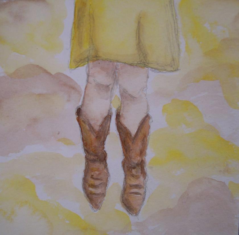 Boot Painting - Cowgirl Boots 2 Commission by Tara Lewis