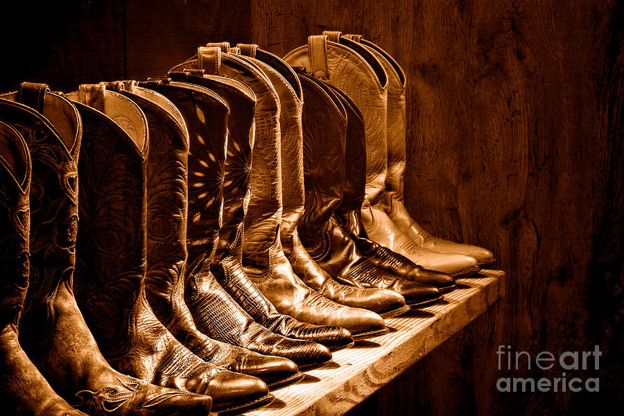 Cowboy Hat and Boots Metal Print by Olivier Le Queinec - Fine Art America