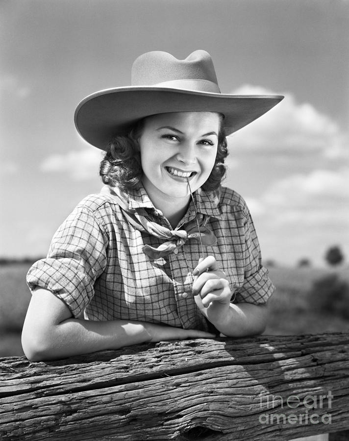 Cowgirl, C.1940s Photograph by H. Armstrong Roberts/ClassicStock