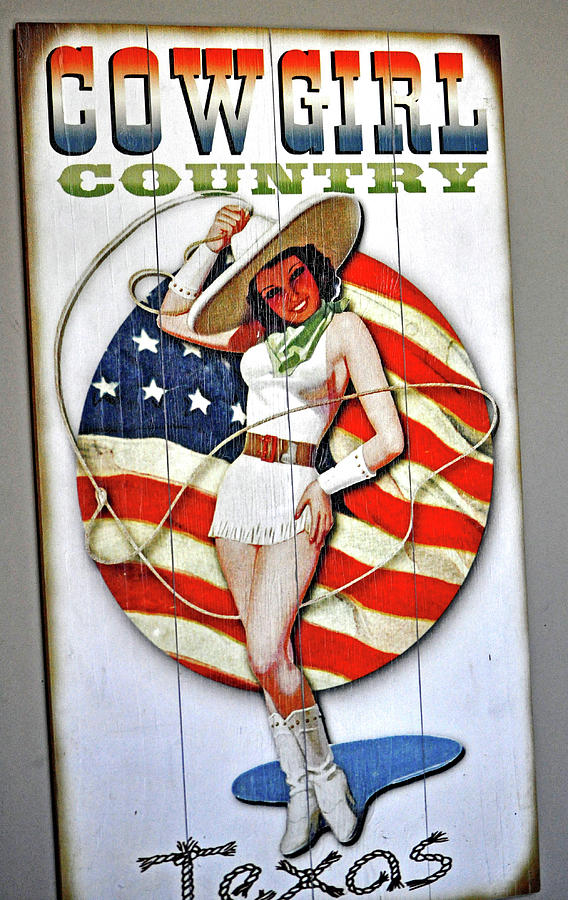 Cowgirl Pin-up Texas Photograph by Jay Milo